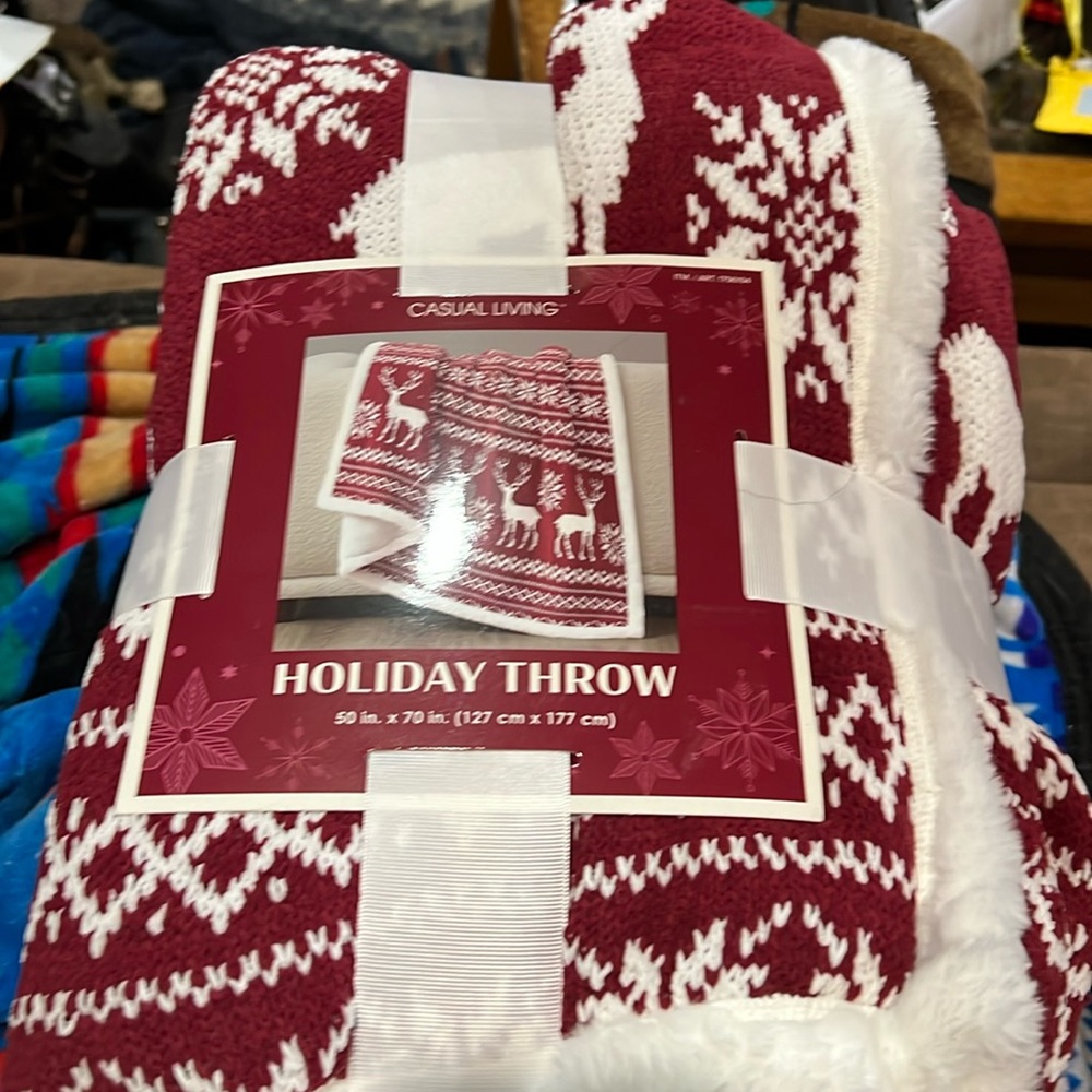 Fleece & jacquard throw!